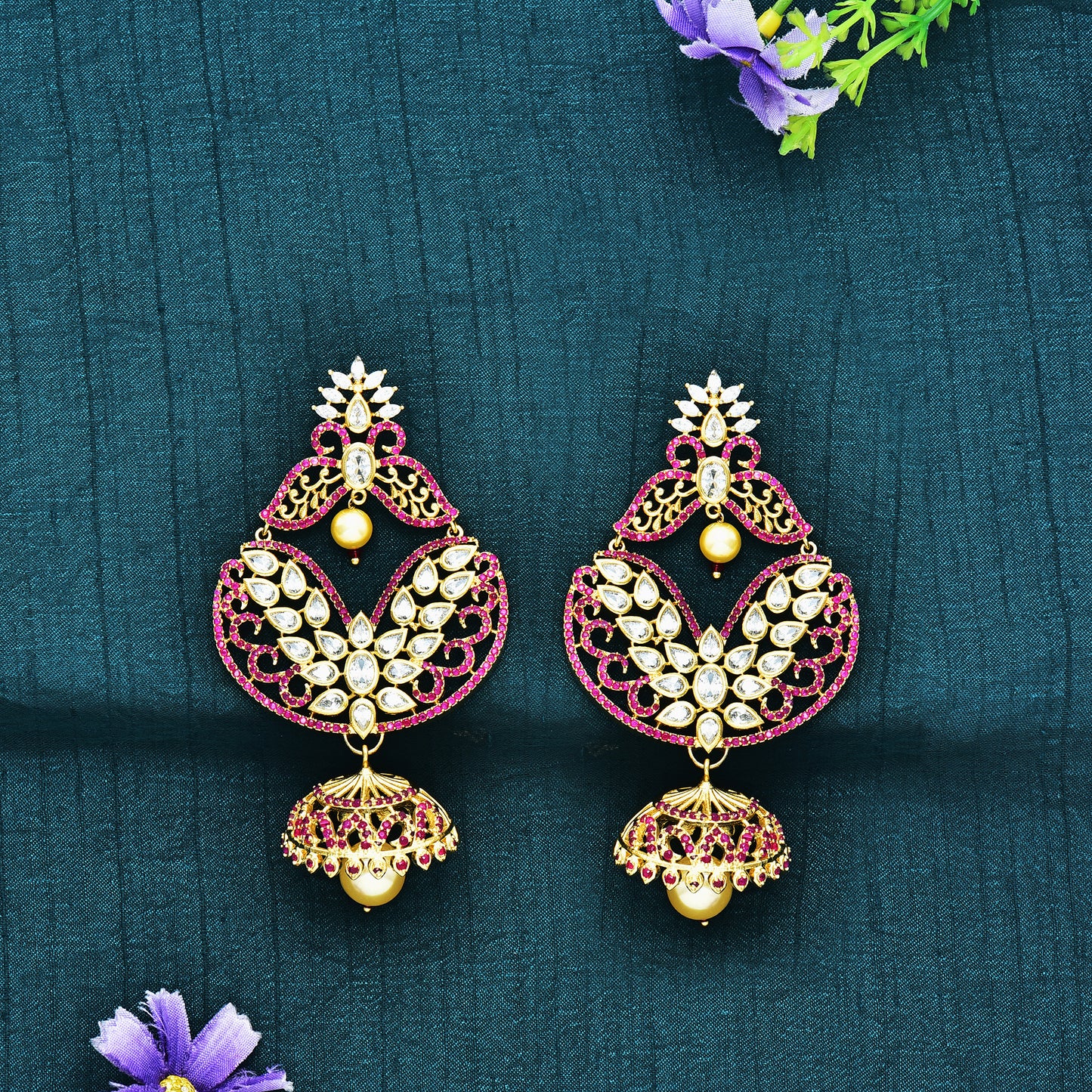 CZ Chandbutta Earrings 55879