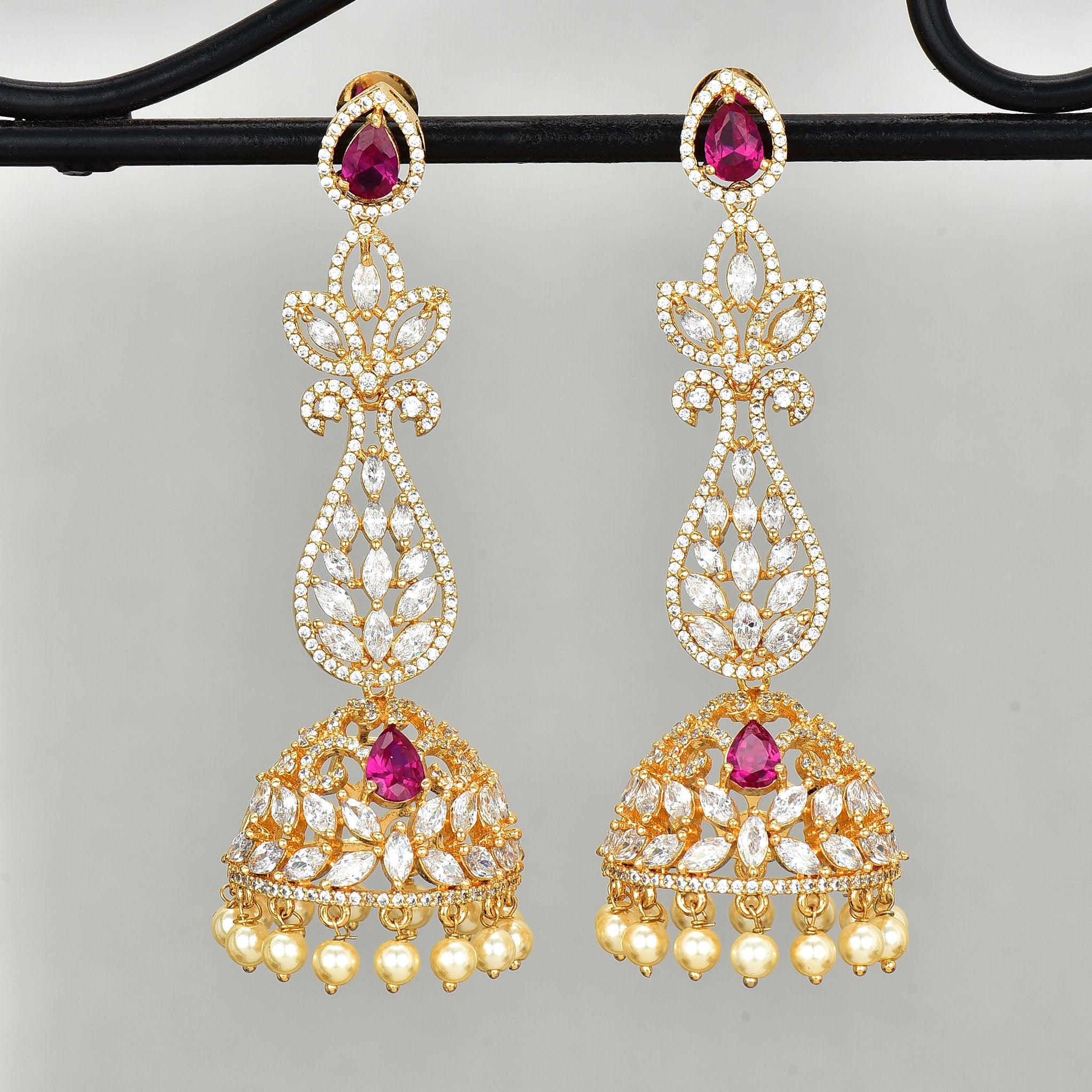 Buy JHUMKA | JHUMKA IN AMERICAN DIAMOND JEWELLERY STYLE | DESIGN - 11003 |  SMILES N SPARKLES